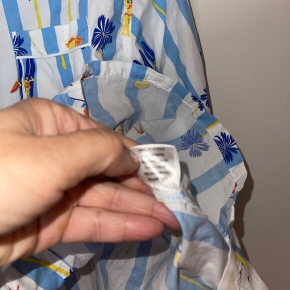 Sant Abel Womens Pajamas Set Size Large Blue Striped The Seabird Pure Cotton - Picture 6 of 10